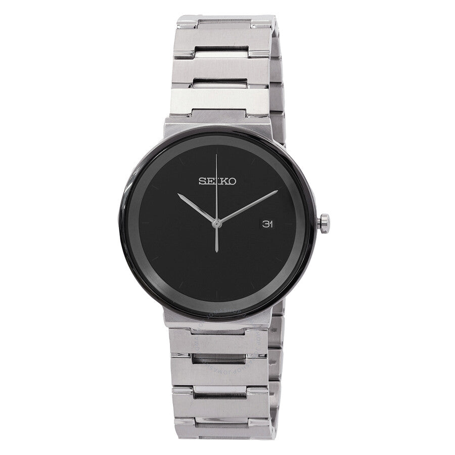 Seiko Essentials Quartz Black Dial Men's Watch SUR485