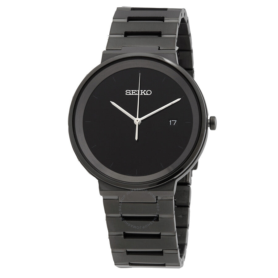 Seiko Essentials Quartz Black Sunray Dial Men's Watch SUR487