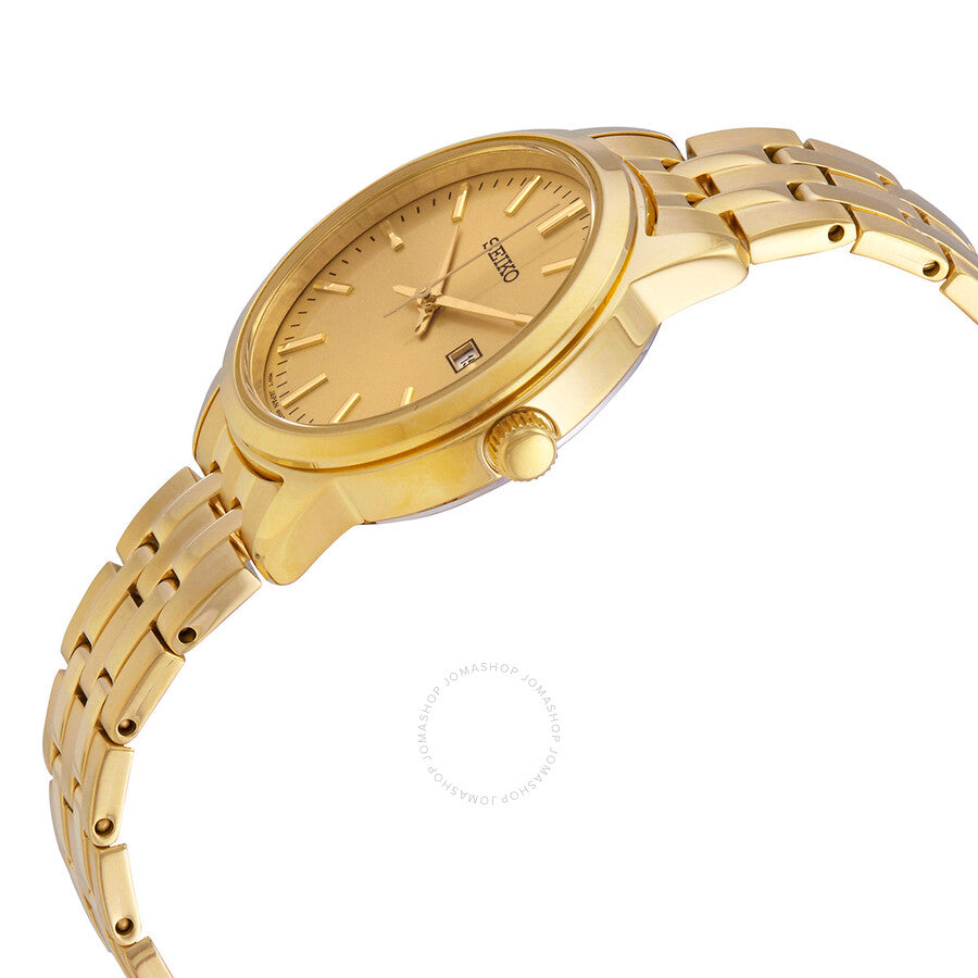 Seiko Essentials Quartz Champagne Dial Ladies Watch SUR444