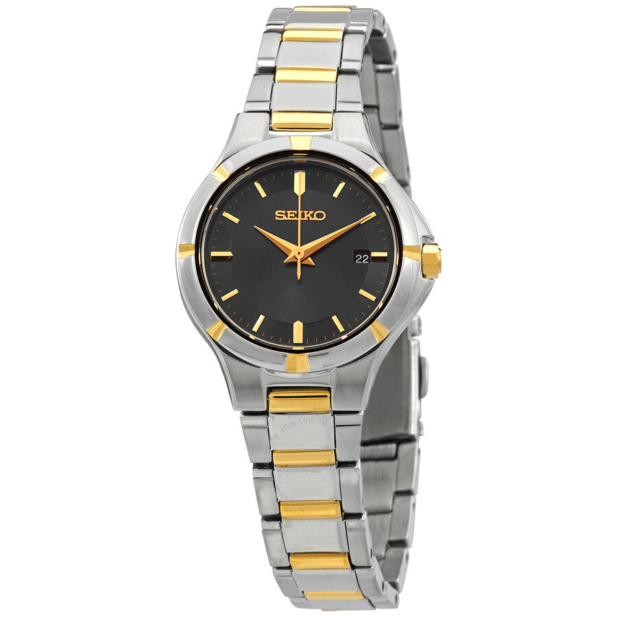 Seiko Essentials Quartz Charcoal Sunray Dial Ladies Watch SUR414