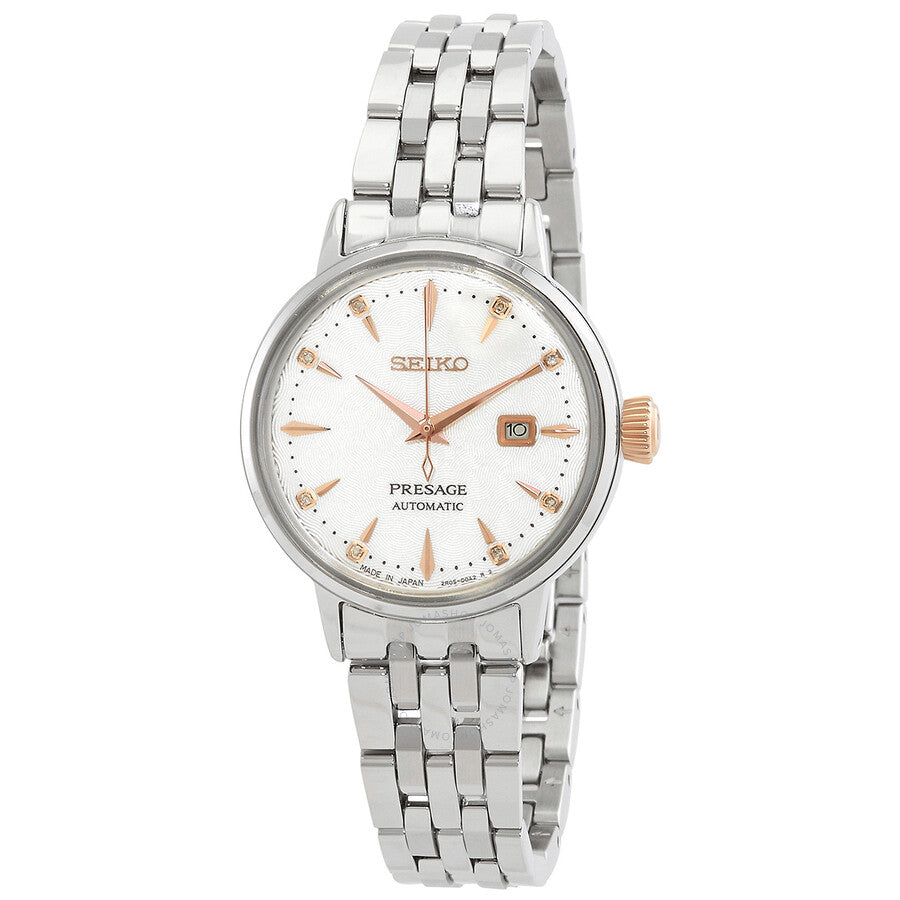 Seiko Presage Cocktail Automatic Diamond White Dial Ladies Watch SRE009J1 - The Watches Men & Co
