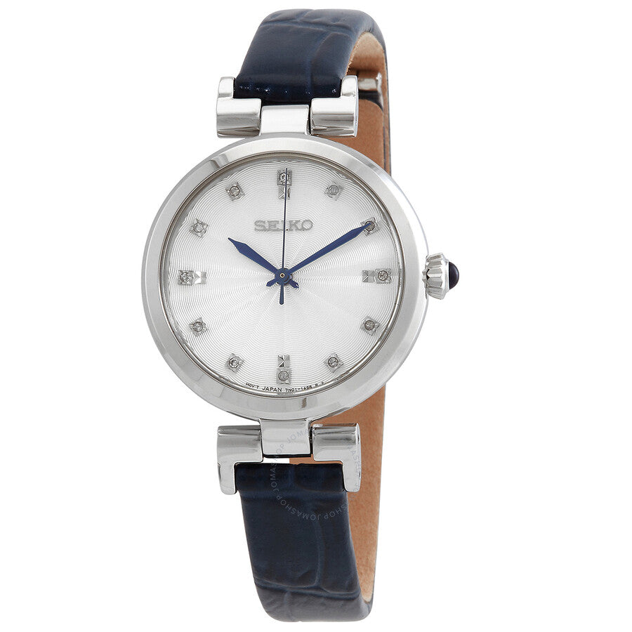 Seiko Quartz Crystal White Mother of Pearl Dial Ladies Watch SRZ545P1 - The Watches Men & Co
