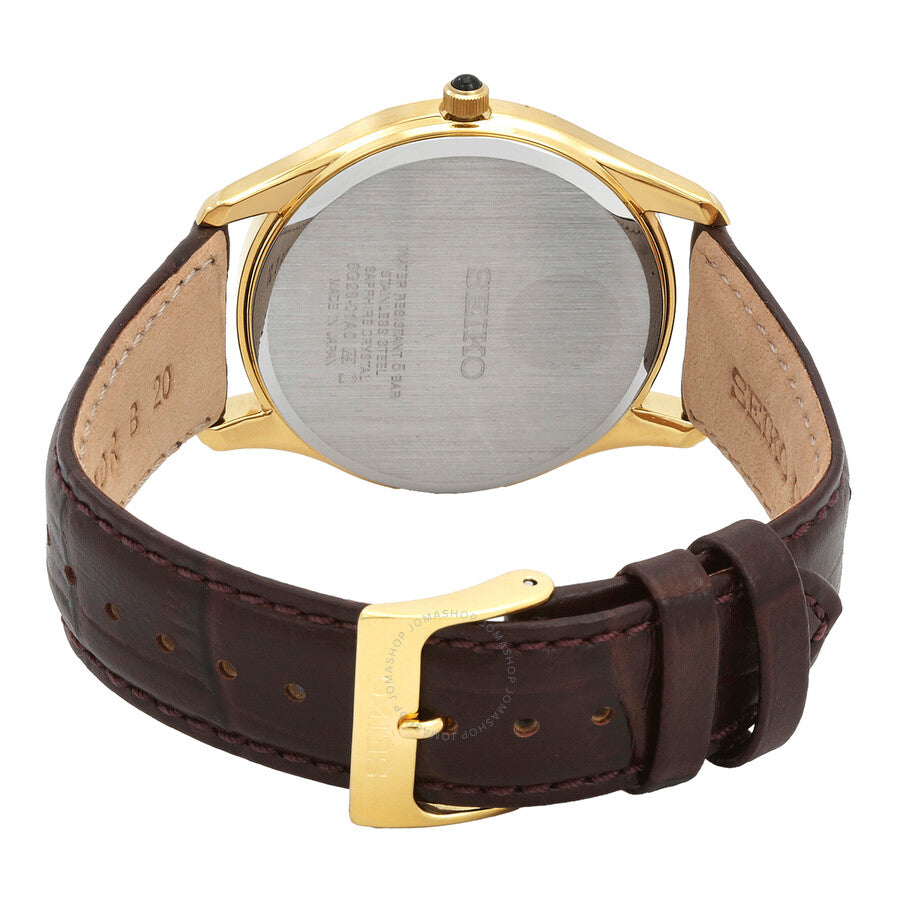 Seiko Quartz White Dial Men's Leather Watch SRK050P1