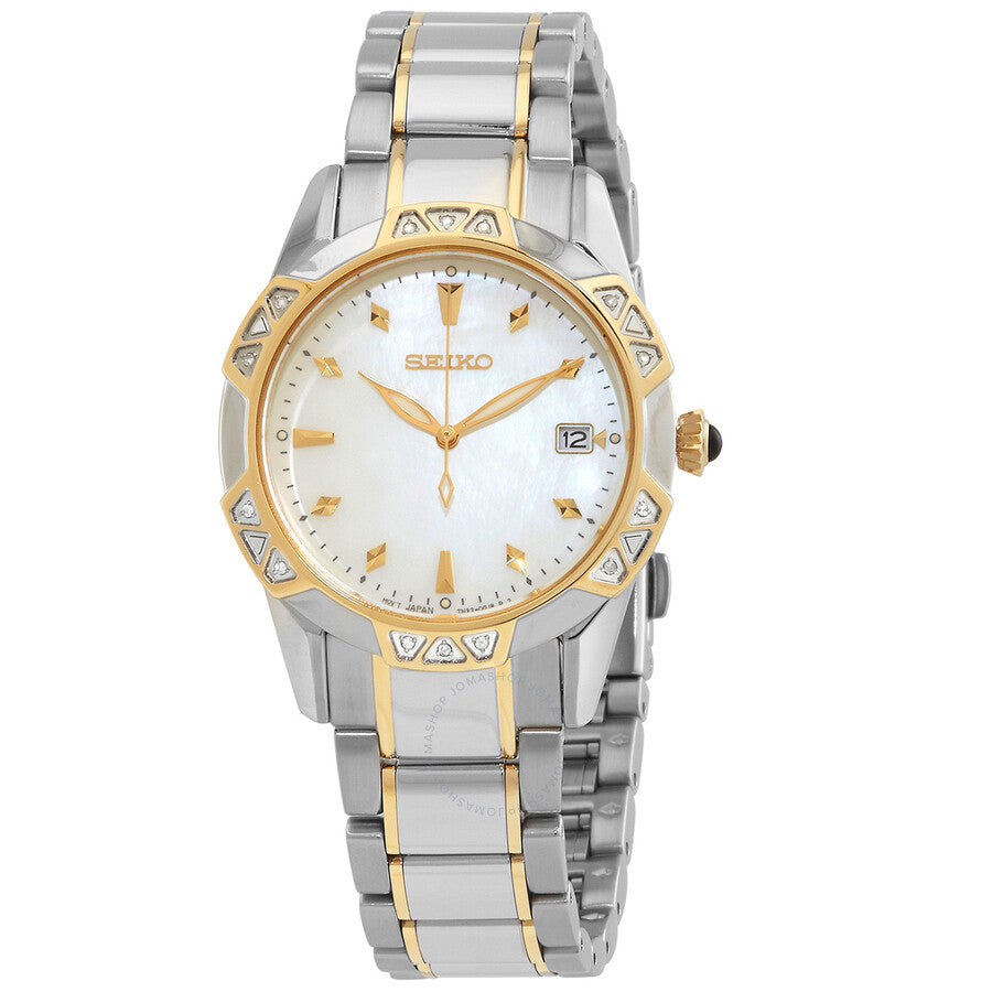 Seiko Quartz White Dial Two-tone Ladies Watch SKK728P1 - The Watches Men & Co