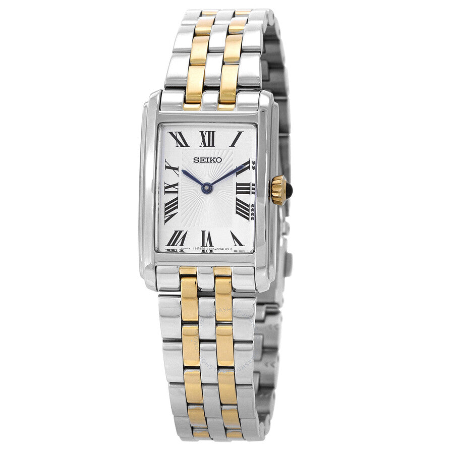 Seiko Quartz White Dial Two-Tone Ladies Watch SWR087P1 - Watches of America