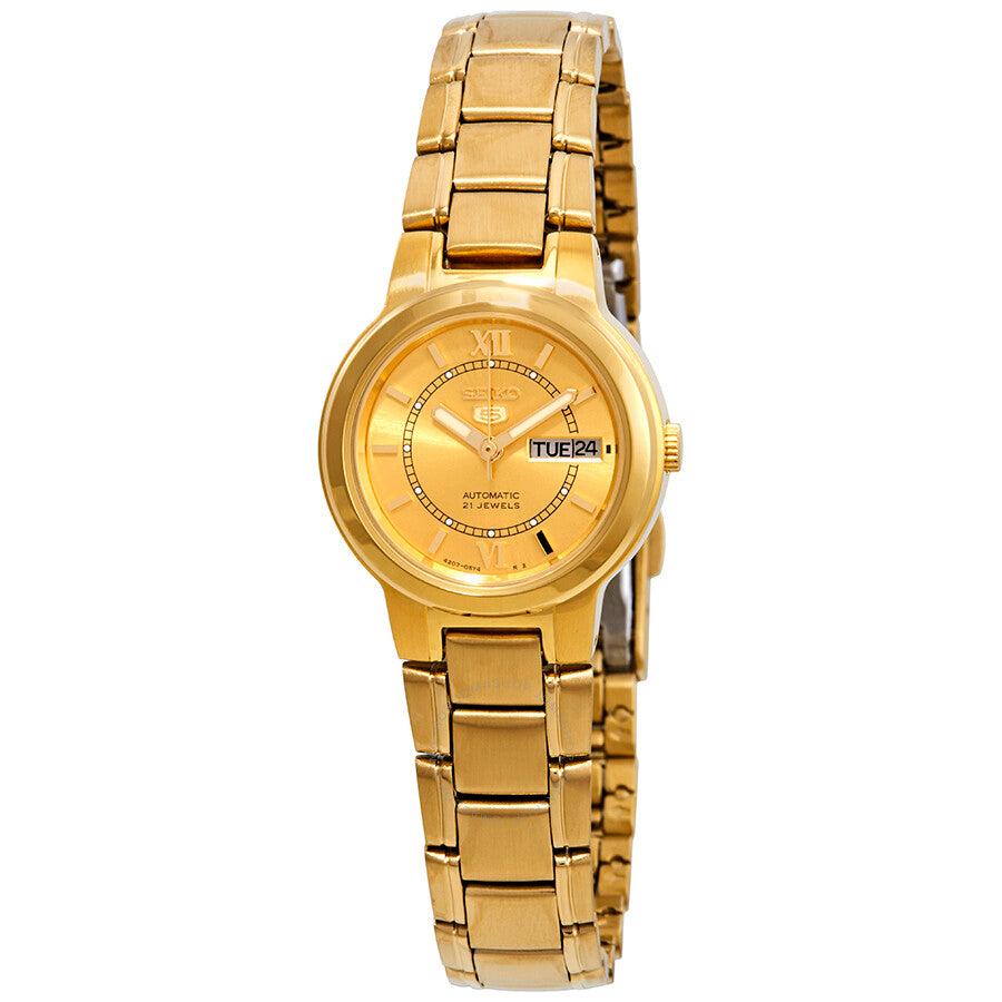 Seiko Series 5 Automatic Gold Dial Ladies Watch SYME58 - The Watches Men & Co