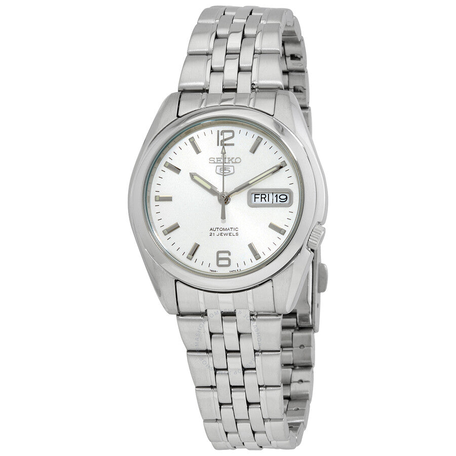 Seiko Series 5 Automatic White Dial Men's Watch SNK385K1 - The Watches Men & Co