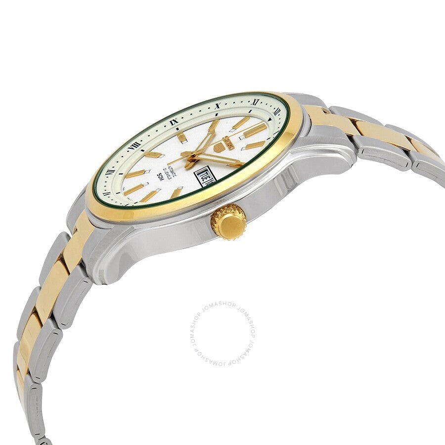 Seiko Series 5 Automatic White Dial Two-tone Men's Watch SNKP14K1S - The Watches Men & Co #2