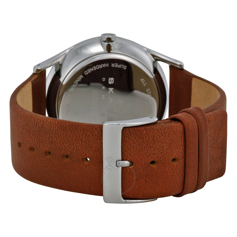 Skagen Holst Charcoal Dial Marrón Cuero Hombre Reloj SKW6086