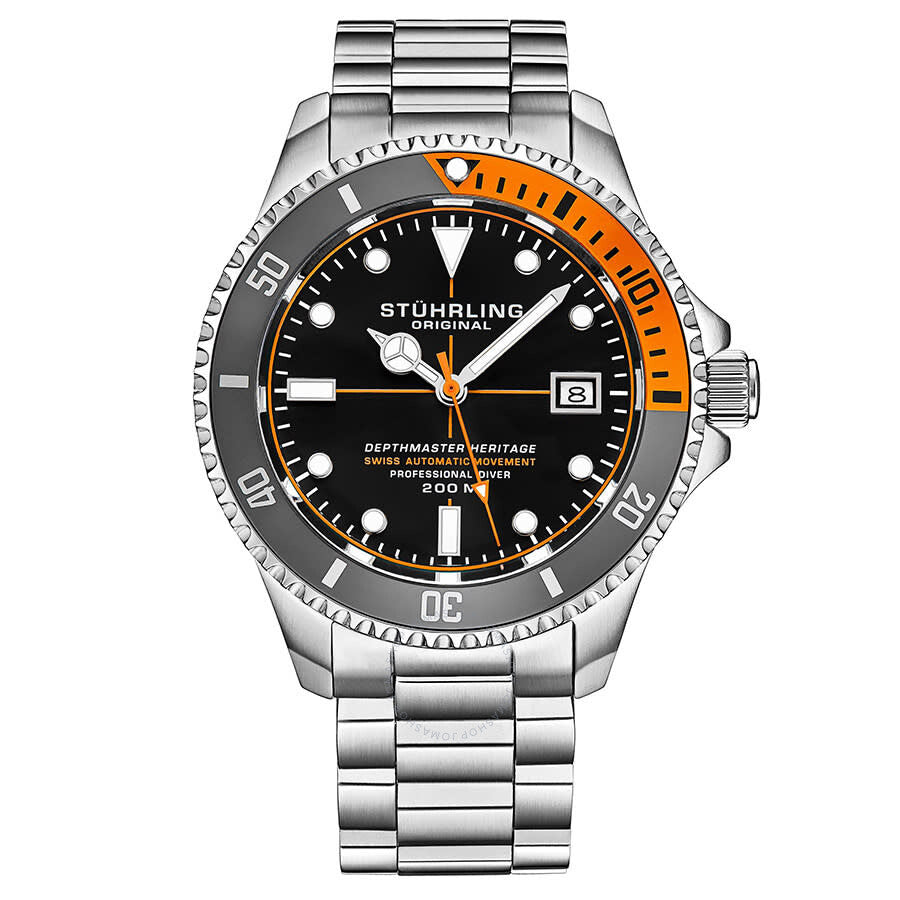 Stuhrling Original Aquadiver Automatic Black Dial Men's Watch M13518 - The Watches Men & Co