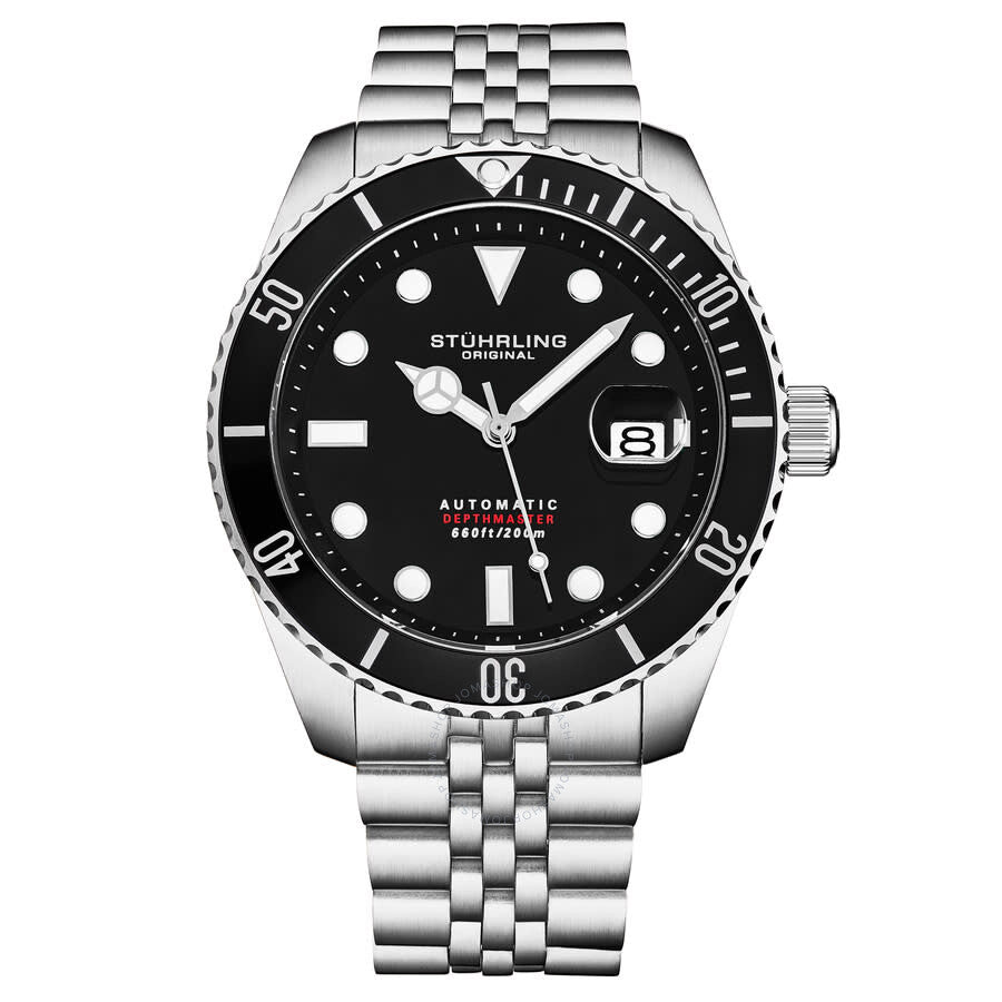 Stuhrling Original Aquadiver Automatic Black Dial Men's Watch M18016 - The Watches Men & Co