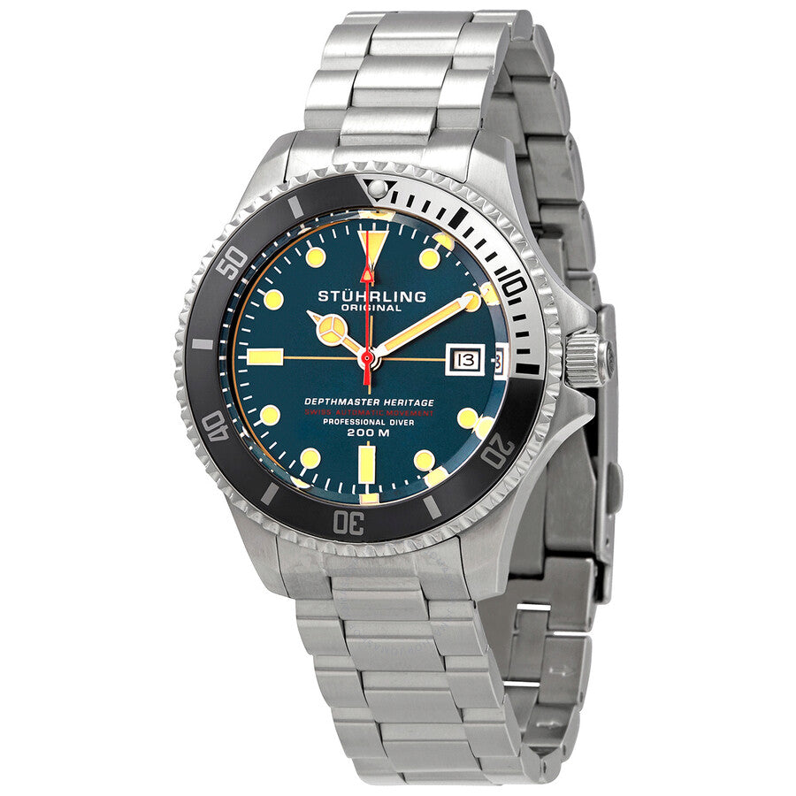 Stuhrling Original Aquadiver Automatic Blue Dial Men's Watch M13520 - The Watches Men & Co