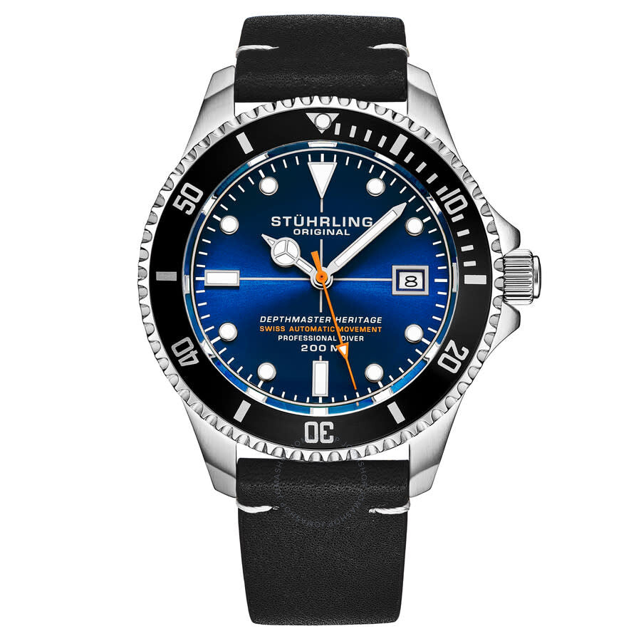 Stuhrling Original Aquadiver Automatic Blue Dial Men's Watch M17182 - The Watches Men & Co