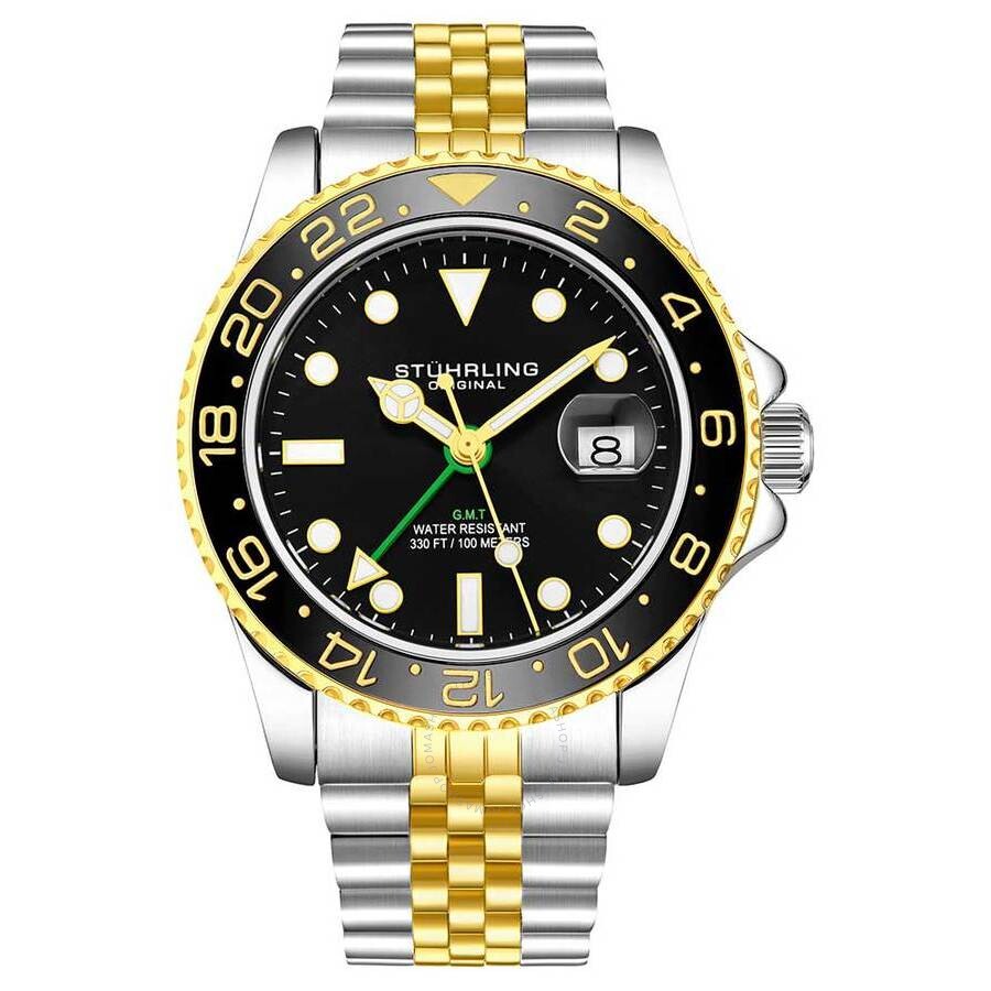 Stuhrling Original Aquadiver Black Dial Men's Watch M15837 - The Watches Men & Co