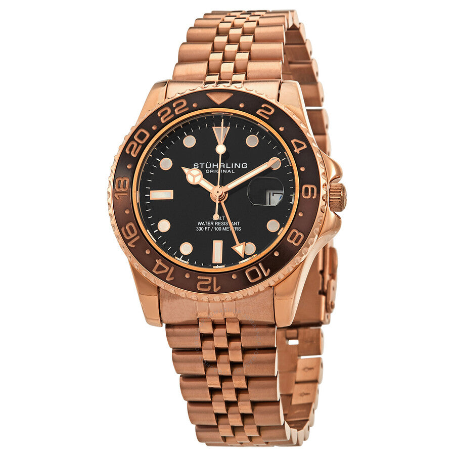 Stuhrling Original Aquadiver Black Dial Men's Watch M15839 - The Watches Men & Co