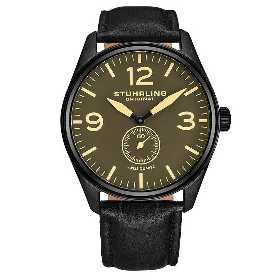 Stuhrling Original Aviator Brown Dial Men's Watch M15557 - The Watches Men & Co