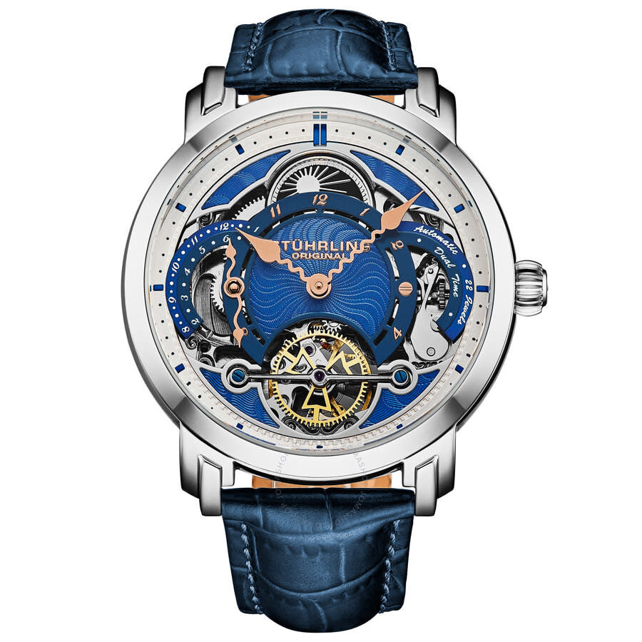 Stuhrling Original Legacy Chronograph Automatic Blue Dial Men's Watch M18234 - The Watches Men & Co