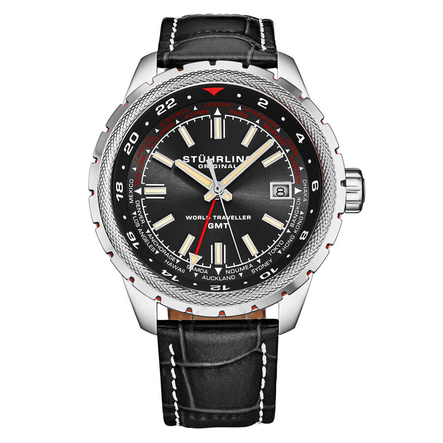 Stuhrling Original Monaco Quartz Black Dial Men's Watch M18224 - The Watches Men & Co