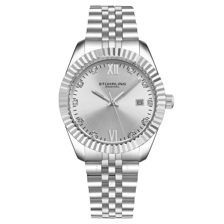 Stuhrling Original Symphony Quartz Silver Dial Ladies Watch M17180 - The Watches Men & Co