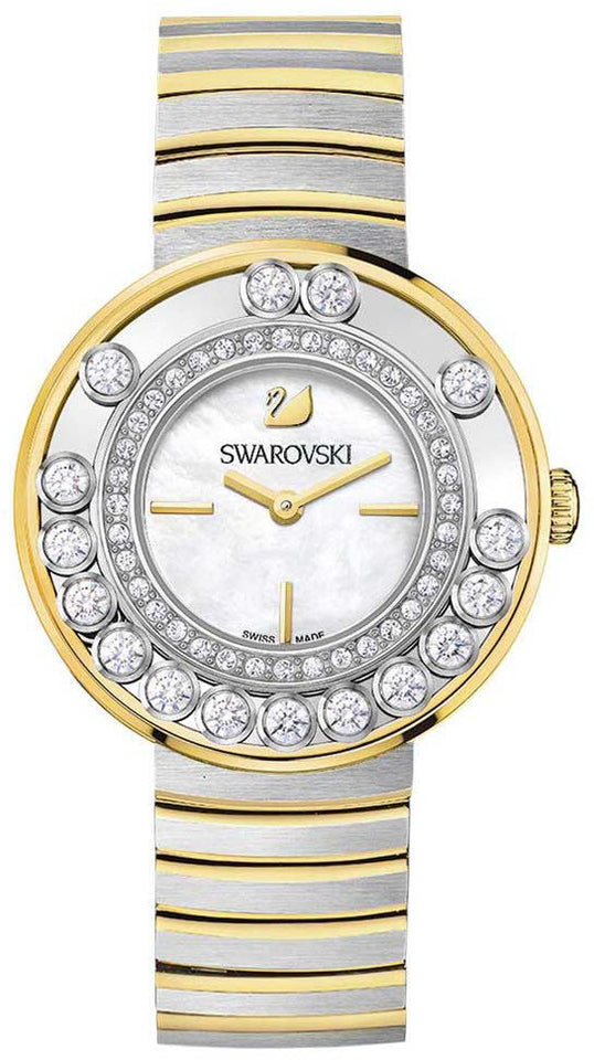 Swarovski Watch Lovely Crystals White Yellow Gold Tone 1187022