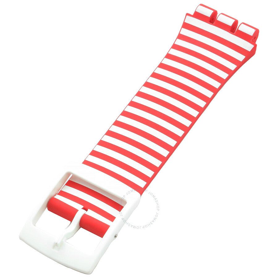 Swatch Red / White Silicone Silicone Strap 12H - The Watches Men & Co