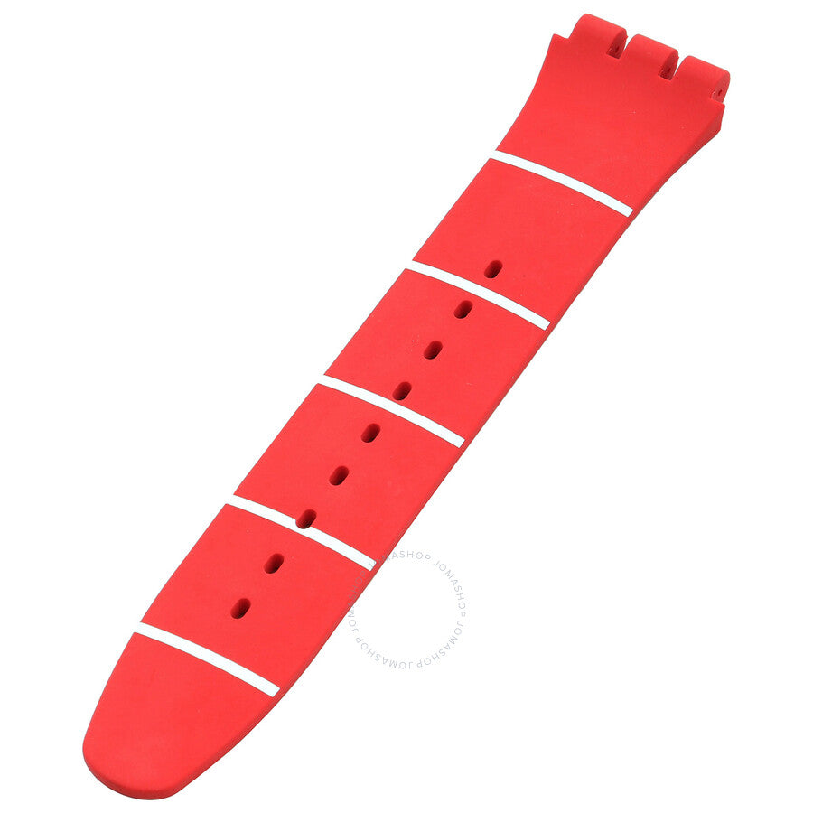 Swatch Silicone Red & White Watch Band 6H ACM0007H6 - The Watches Men & Co