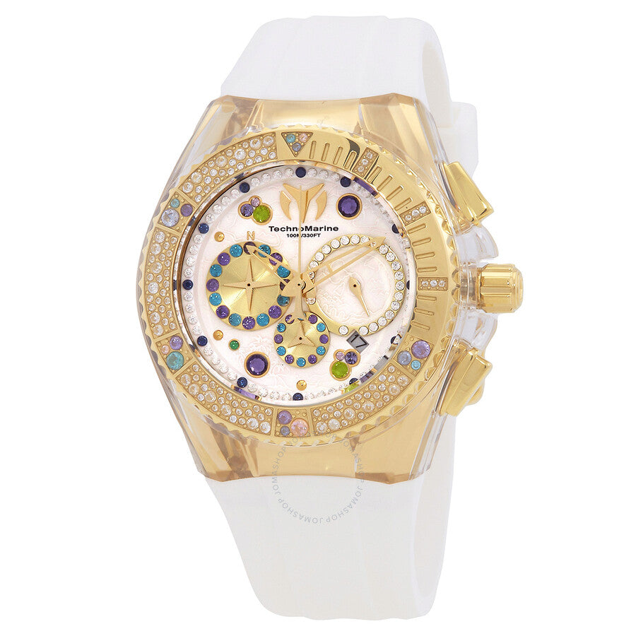 Technomarine Cruise GMT Quartz Crystal White Dial Unisex Watch TM-121004 - The Watches Men & Co