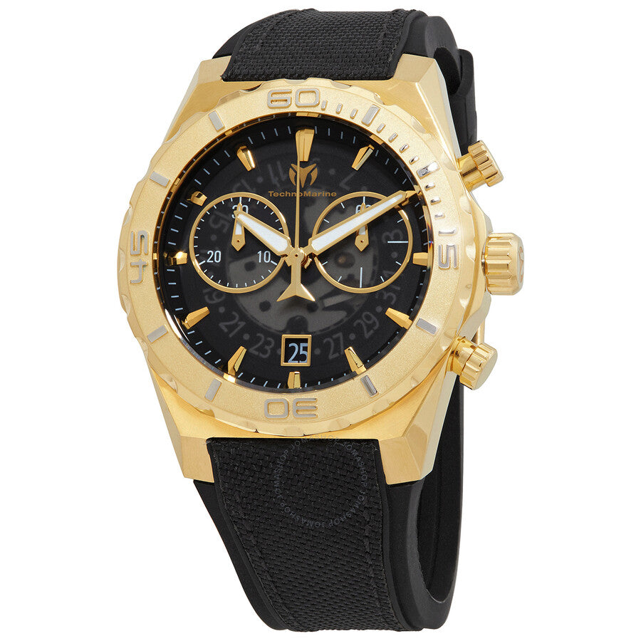 Technomarine Reef Chronograph Quartz Black Dial Men's Watch TM-519008 - The Watches Men & Co