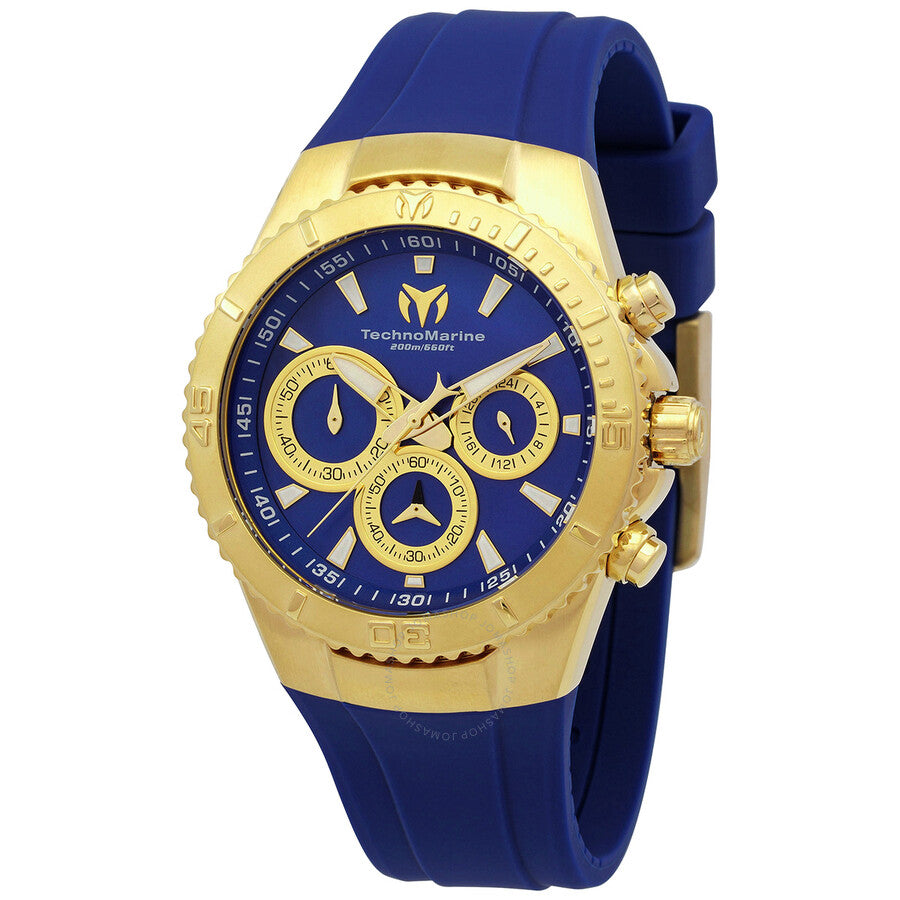 TechnoMarine Sea Manta Chronograph GMT Quartz Blue Dial Unisex Watch TM-220079 - The Watches Men & Co