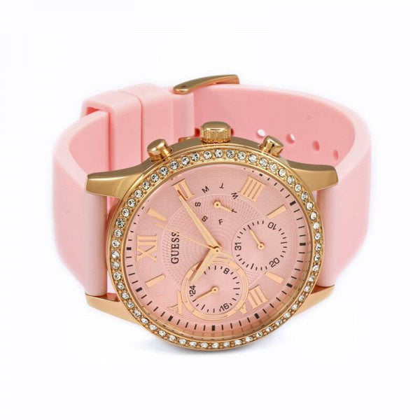 Reloj Guess Solar Cuarzo Multifunción Esfera Rosa Mujer W1135L2