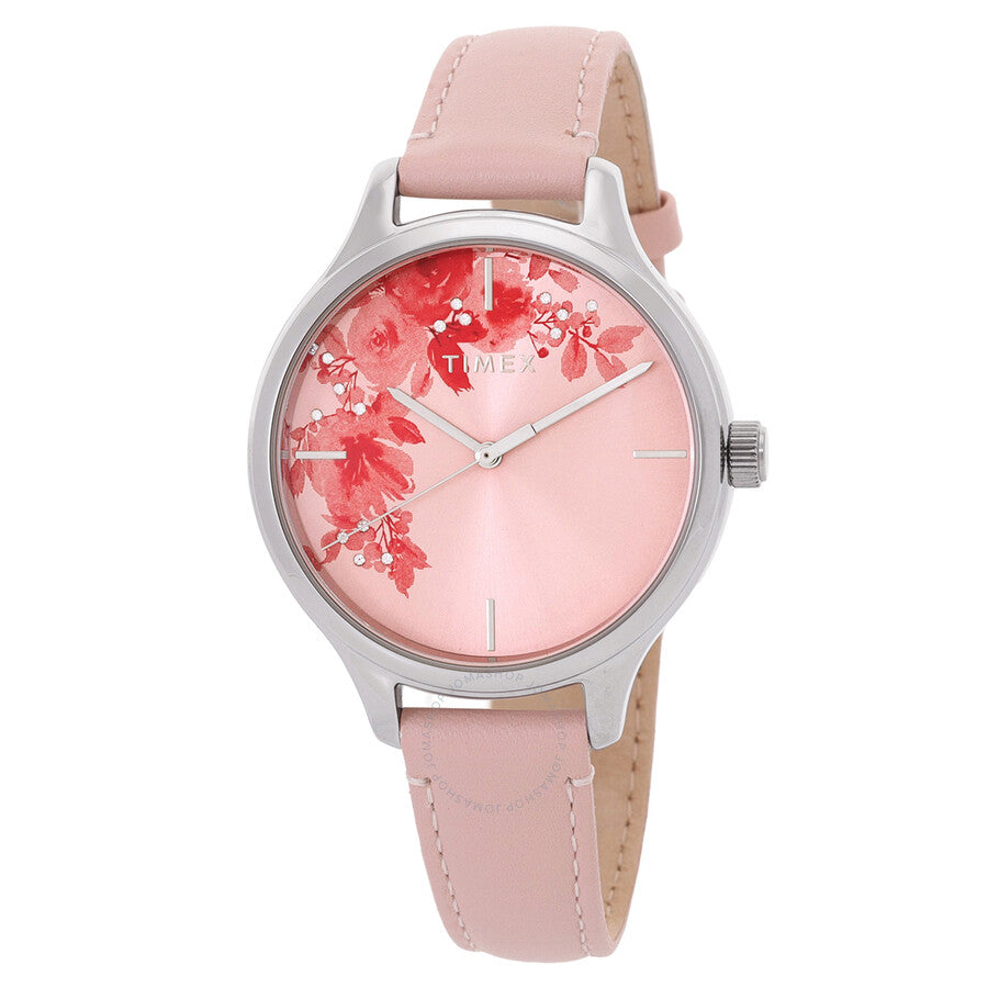 Timex Crystal Bloom Quartz Pink Dial Ladies Watch TW2R66600 - The Watches Men & Co
