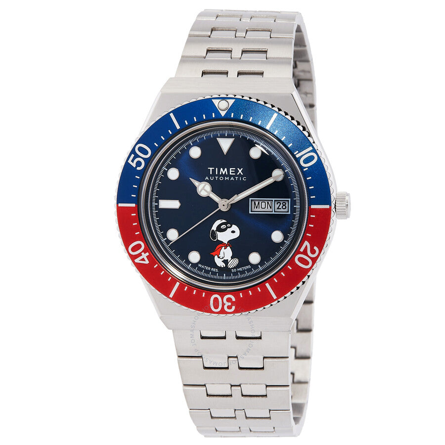 Timex M79 X Peanuts Automatic Blue Dial Men's Watch TW2W475000 - The Watches Men & Co