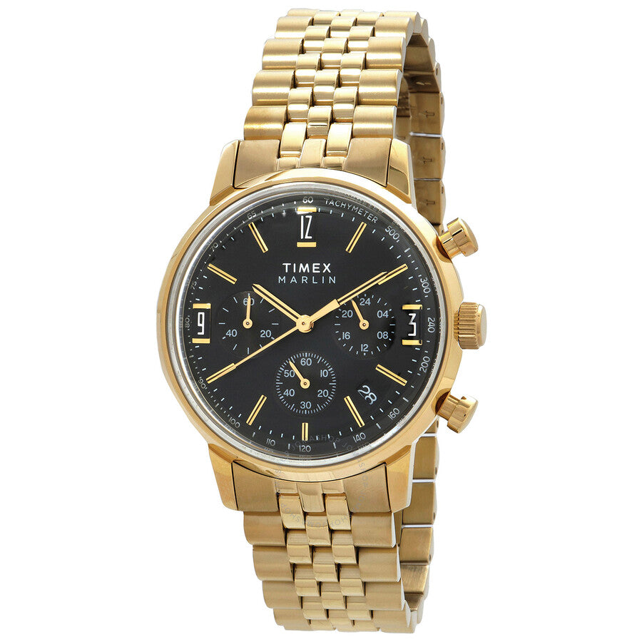 Timex Marlin Chronograph Automatic Black Dial Men's Watch TW2W59900 - The Watches Men & Co