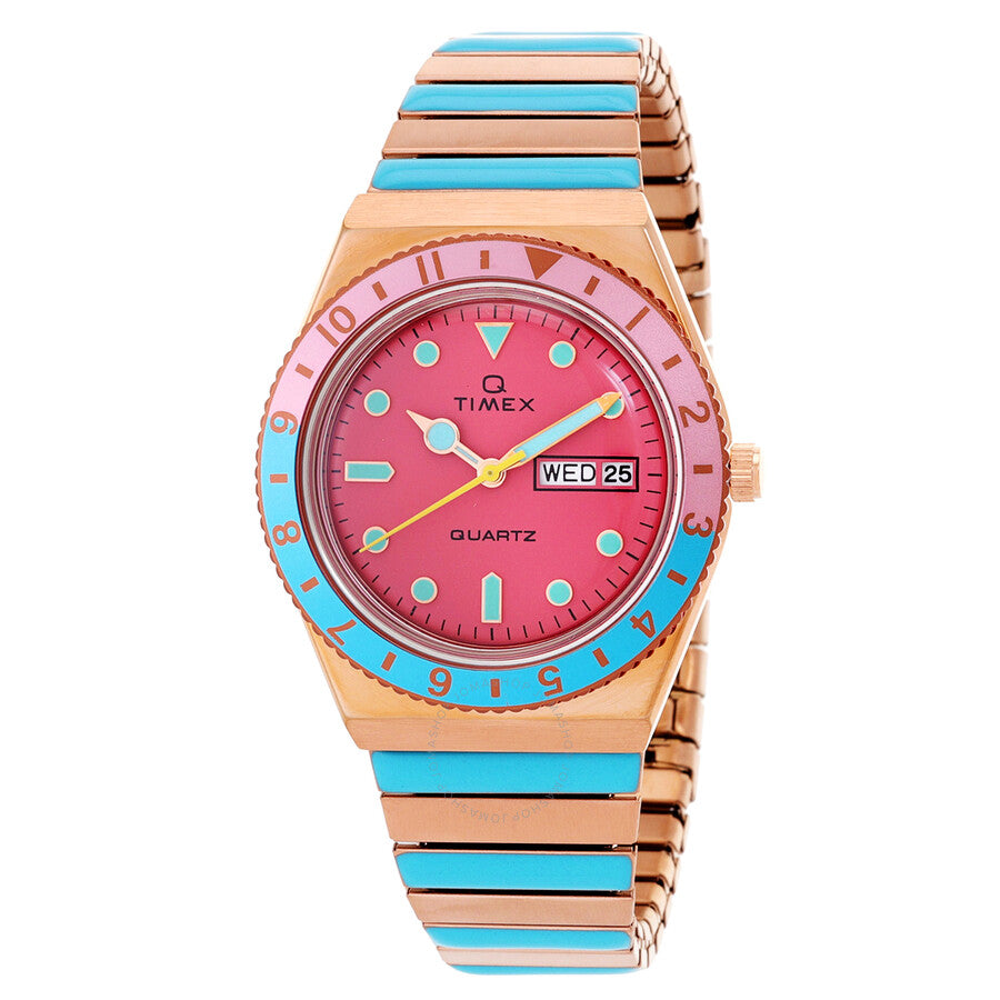 Timex Q Timex Malibu Quartz Pink Dial Ladies Watch TW2U81500 - The Watches Men & Co