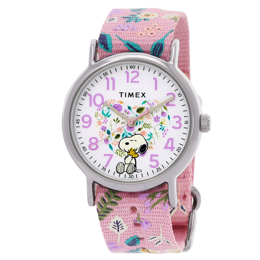 Timex Weekender X Peanuts Quartz White Dial Ladies Watch TW2V77800 - The Watches Men & Co