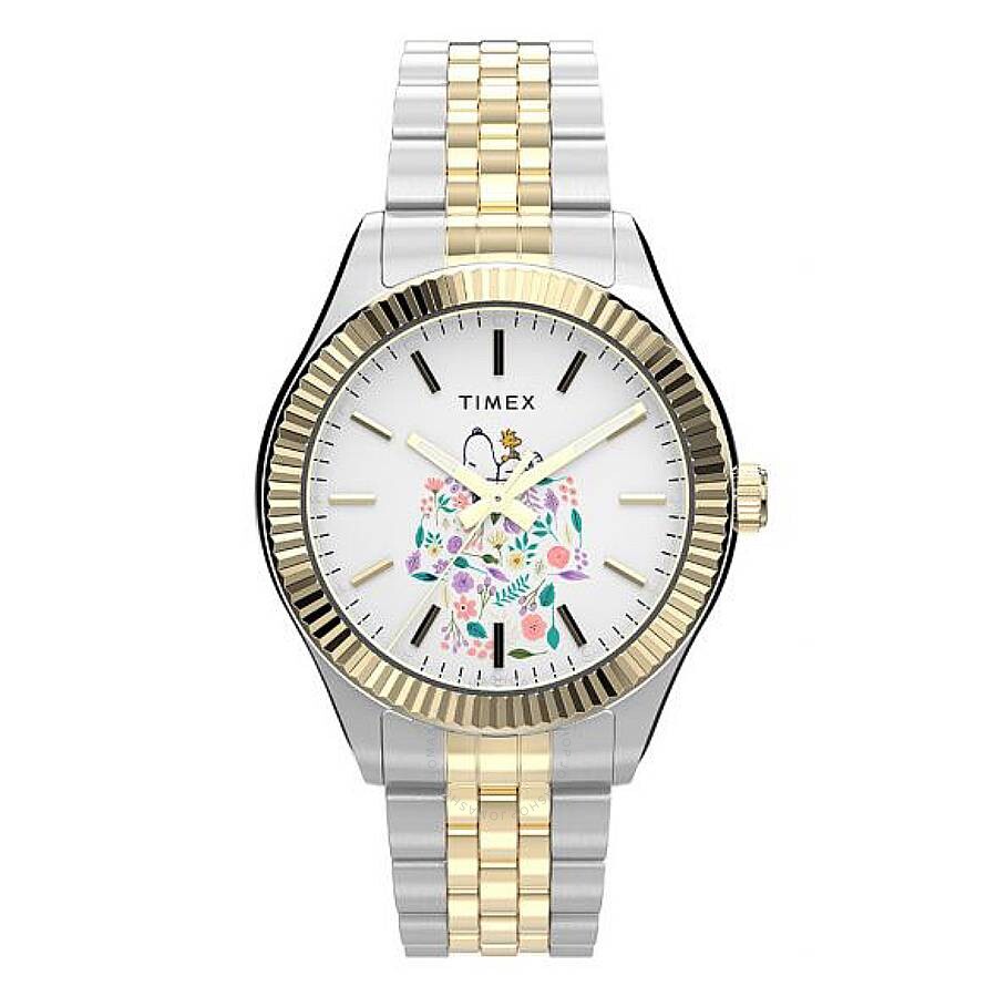 Timex X Peanuts Legacy In Bloom Quartz White Dial Ladies Watch TW2W95100VQ - The Watches Men & Co