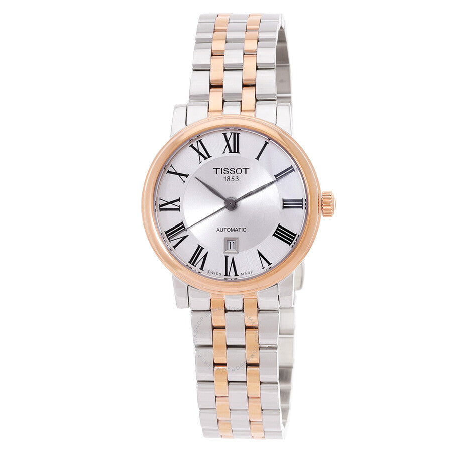 Tissot Carson Automatic Silver Dial Two-tone Ladies Watch T122.207.22.033.00 - Watches of America