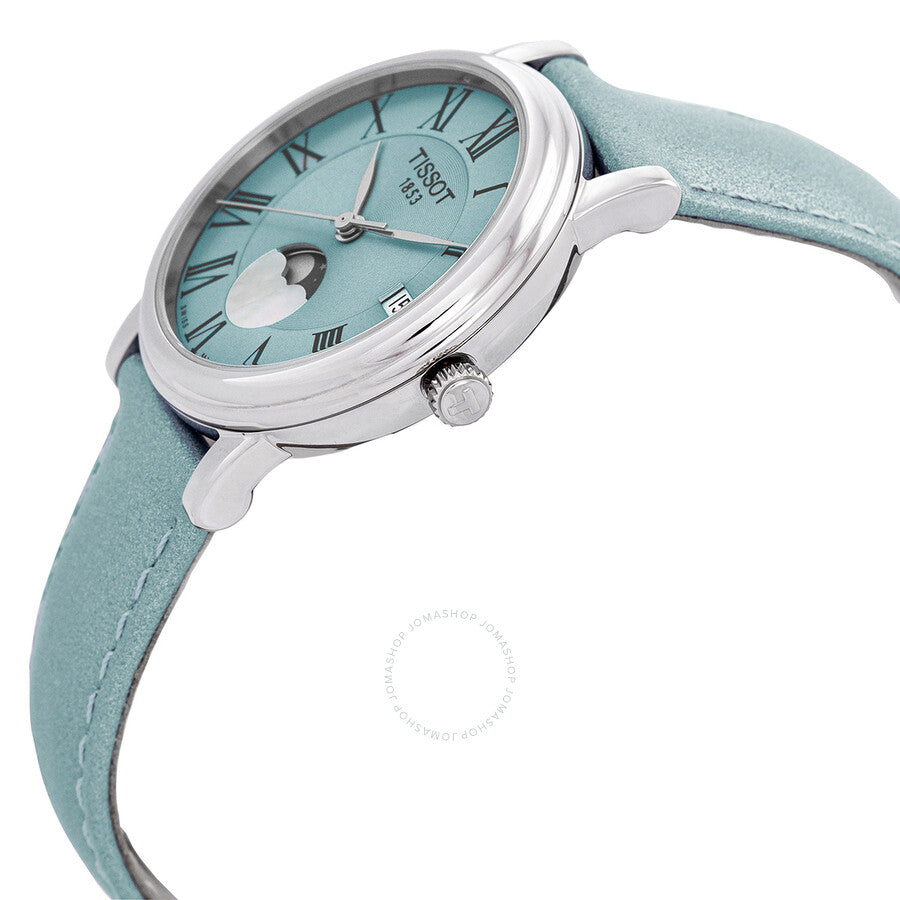 Tissot Carson Moon Phase Quartz Light Blue Dial Ladies Watch T122.223.16.353.00