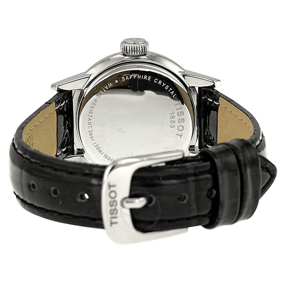 Tissot Carson White Dial Black Leather Ladies Watch T0852101601200 - The Watches Men & Co #3