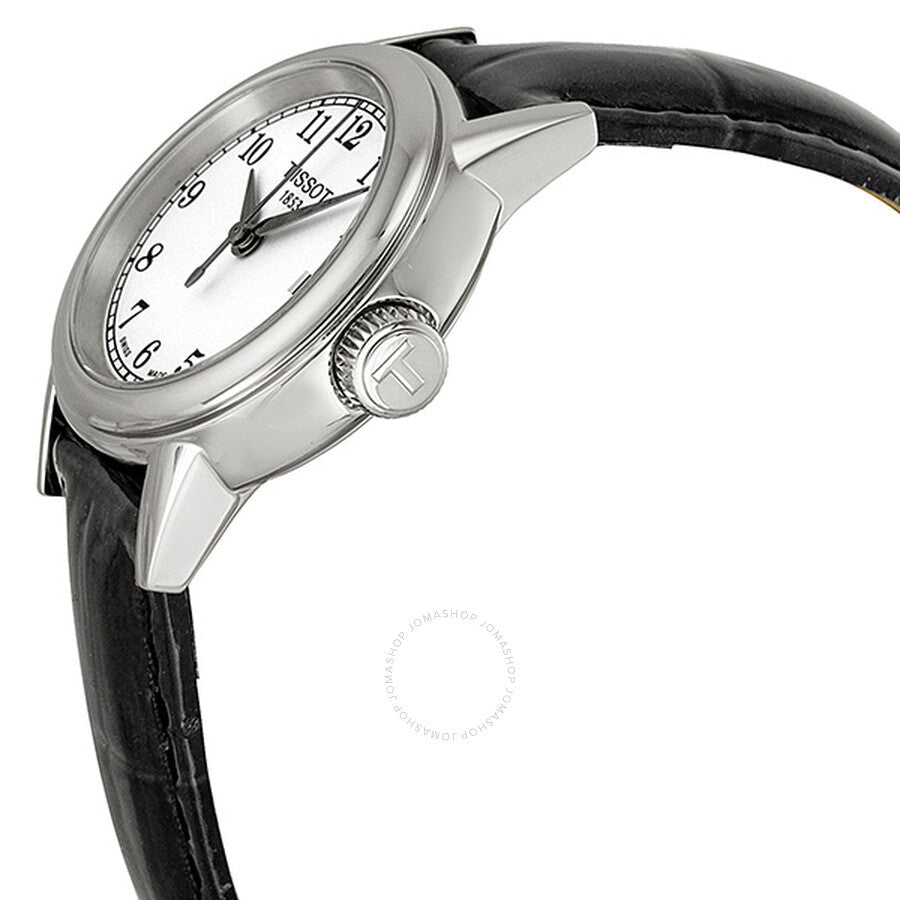 Tissot Carson White Dial Black Leather Ladies Watch T0852101601200 - The Watches Men & Co #2