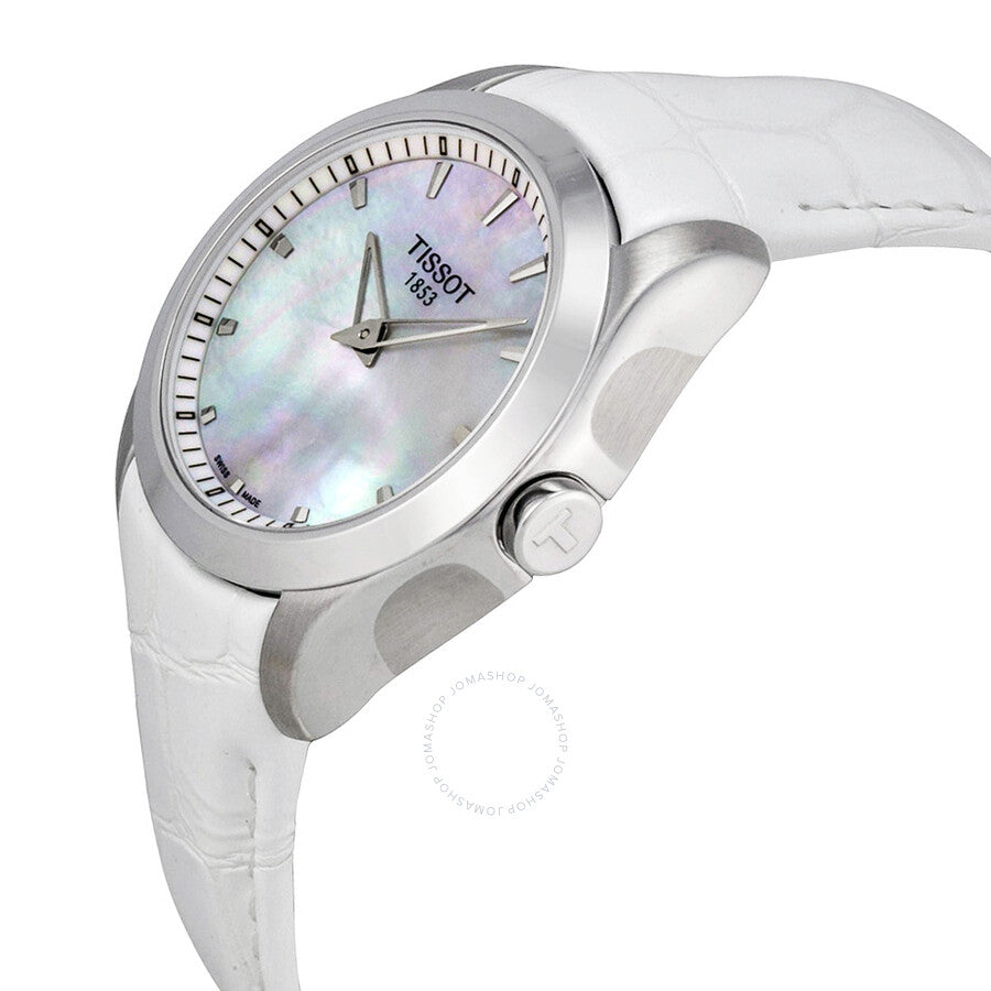 Tissot Couturier Grande Mother of Pearl Dial White Leather Ladies Watch T0352461611100 - Watches of America #2
