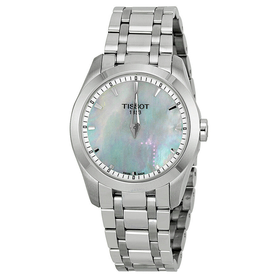 Tissot Couturier Mother of Pearl Dial Stainless Steel Ladies Watch T0352461111100 - The Watches Men & Co