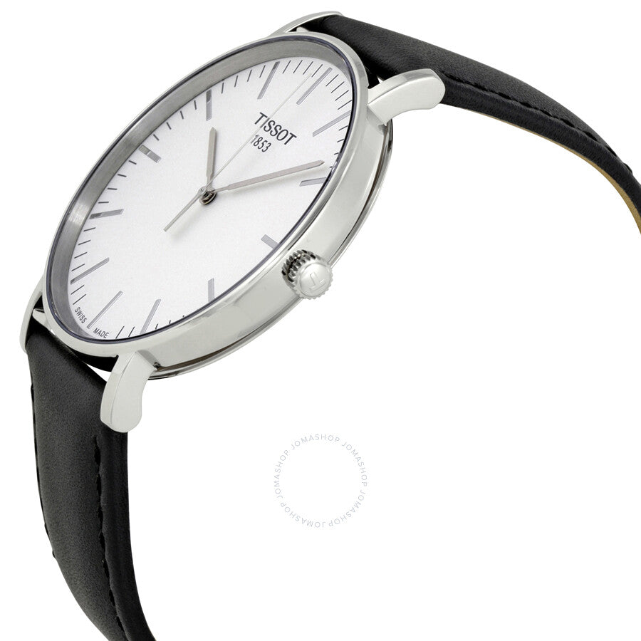 Tissot Everytime Silver Dial Black Leather Men's Watch T1096101603100 - Watches of America #2