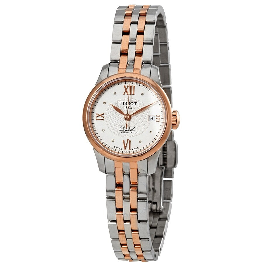 Tissot Le Locle Silver Diamond Dial Automatic Two Tone Ladies Watch T41.2.183.16 - Watches of America