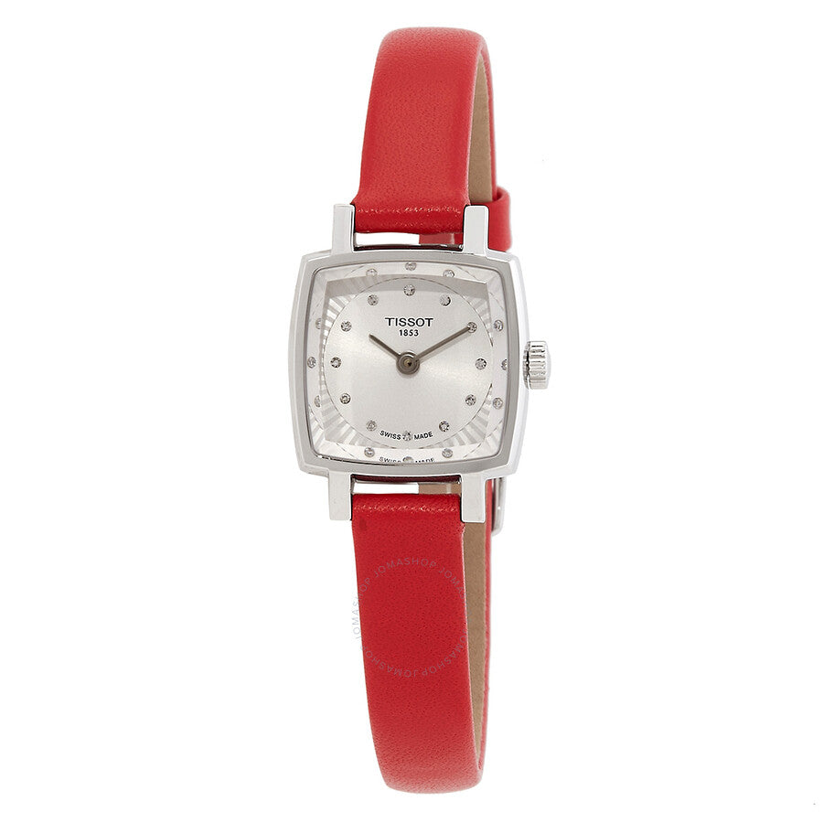 Tissot Lovely Square Valentines Quartz Diamond Silver Dial Ladies Watch T0581091603600