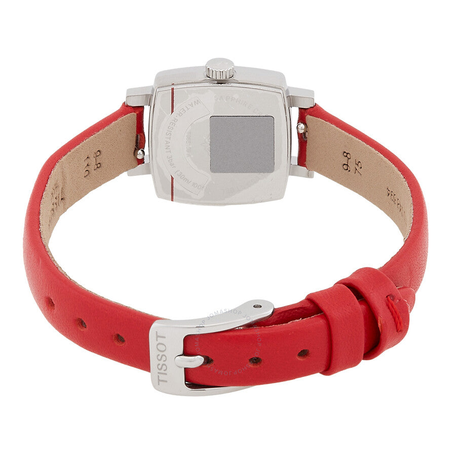 Tissot Lovely Square Valentines Quartz Diamond Silver Dial Ladies Watch T0581091603600