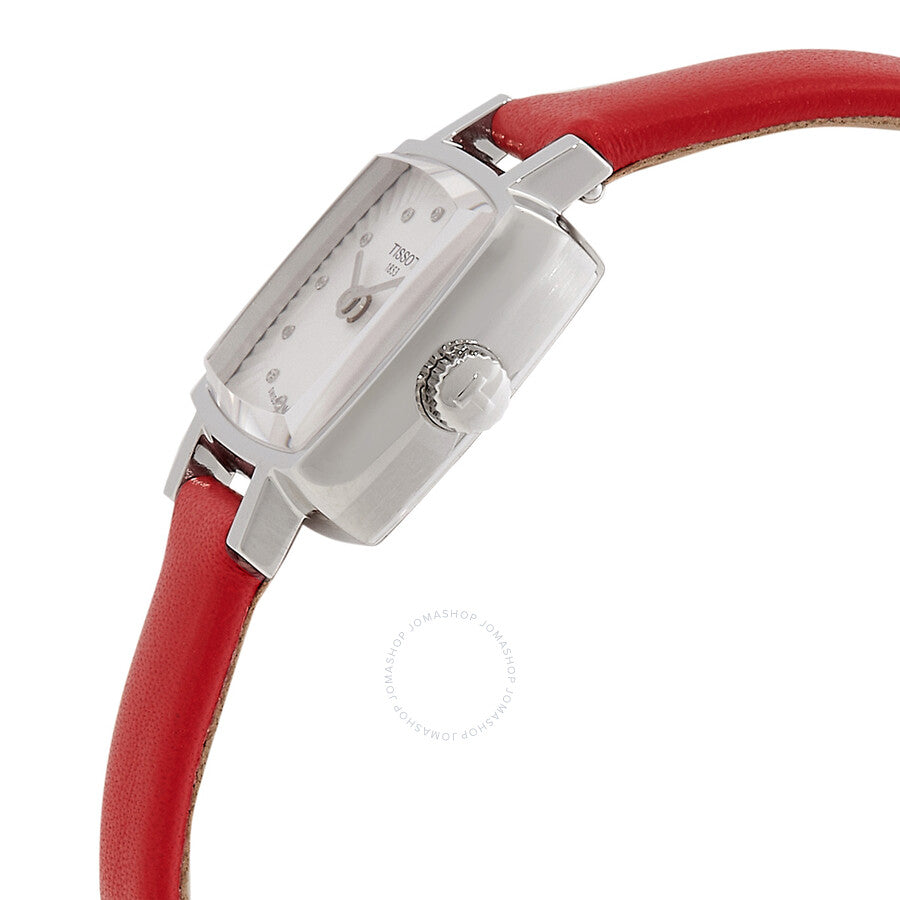 Tissot Lovely Square Valentines Quartz Diamond Silver Dial Ladies Watch T0581091603600 - Watches of America #2