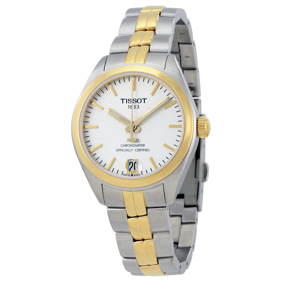Tissot PR 100 Automatic Silver Dial Ladies Watch T101.208.22.031.00 - Watches of America