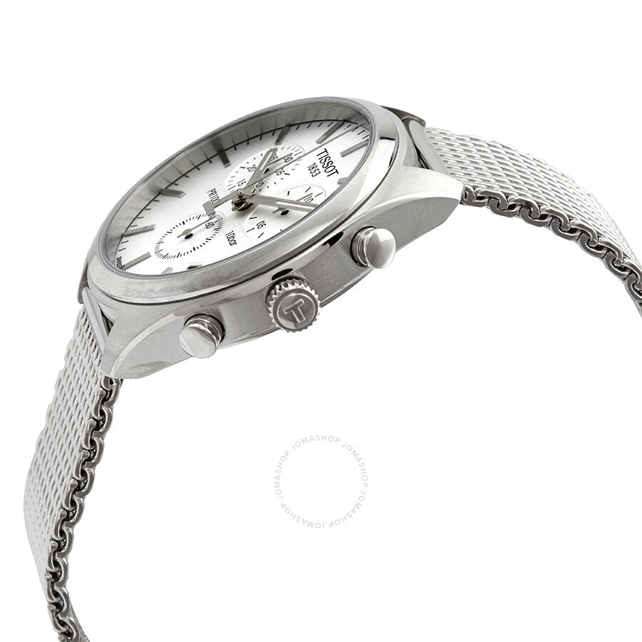 Tissot PR 100 Chronograph Silver Dial Mesh Bracelet Men's Watch T1014171103102 - The Watches Men & Co #2