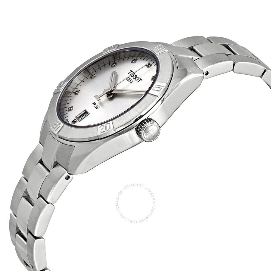 Tissot PR 100 Diamond Silver Dial Ladies Watch T101.910.11.036.00 - The Watches Men & Co #2
